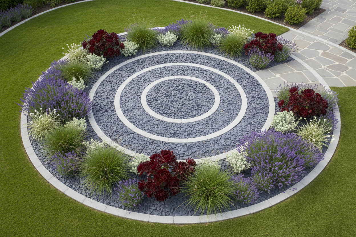 Grava de pizarra económica ideal para decoración de jardines y paisajismo.