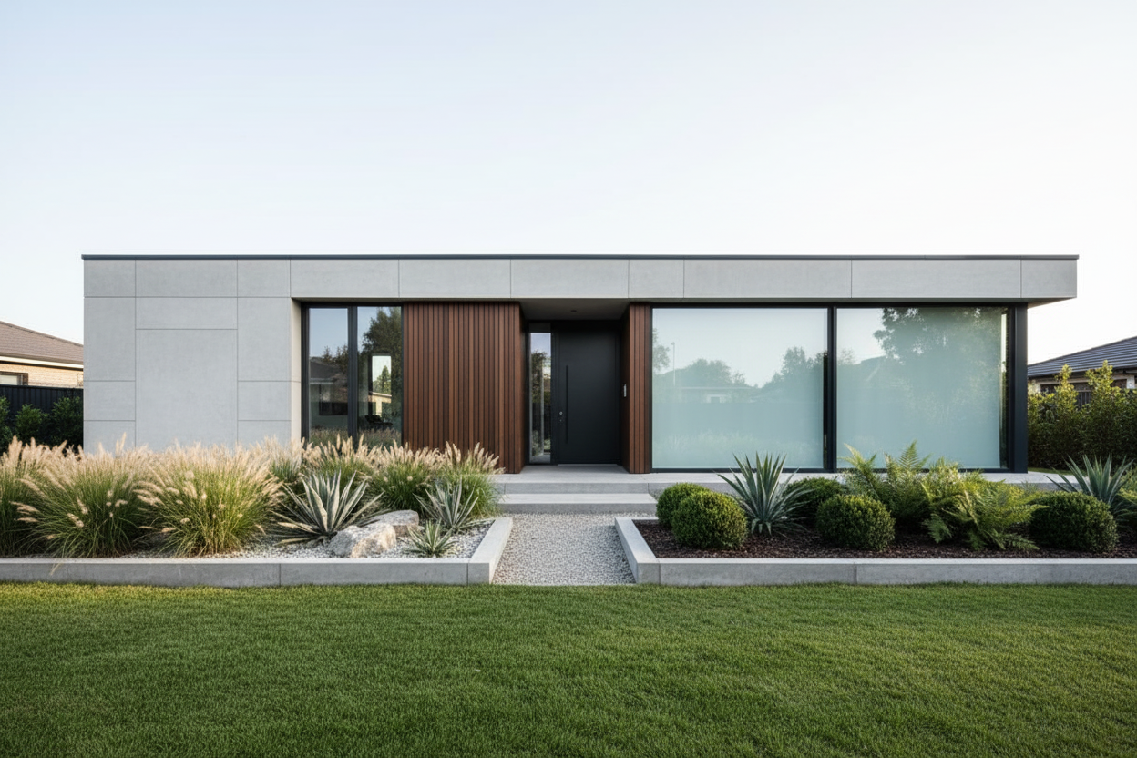Bordillo de hormigón gris para delimitación de caminos y jardines - Vetonek
