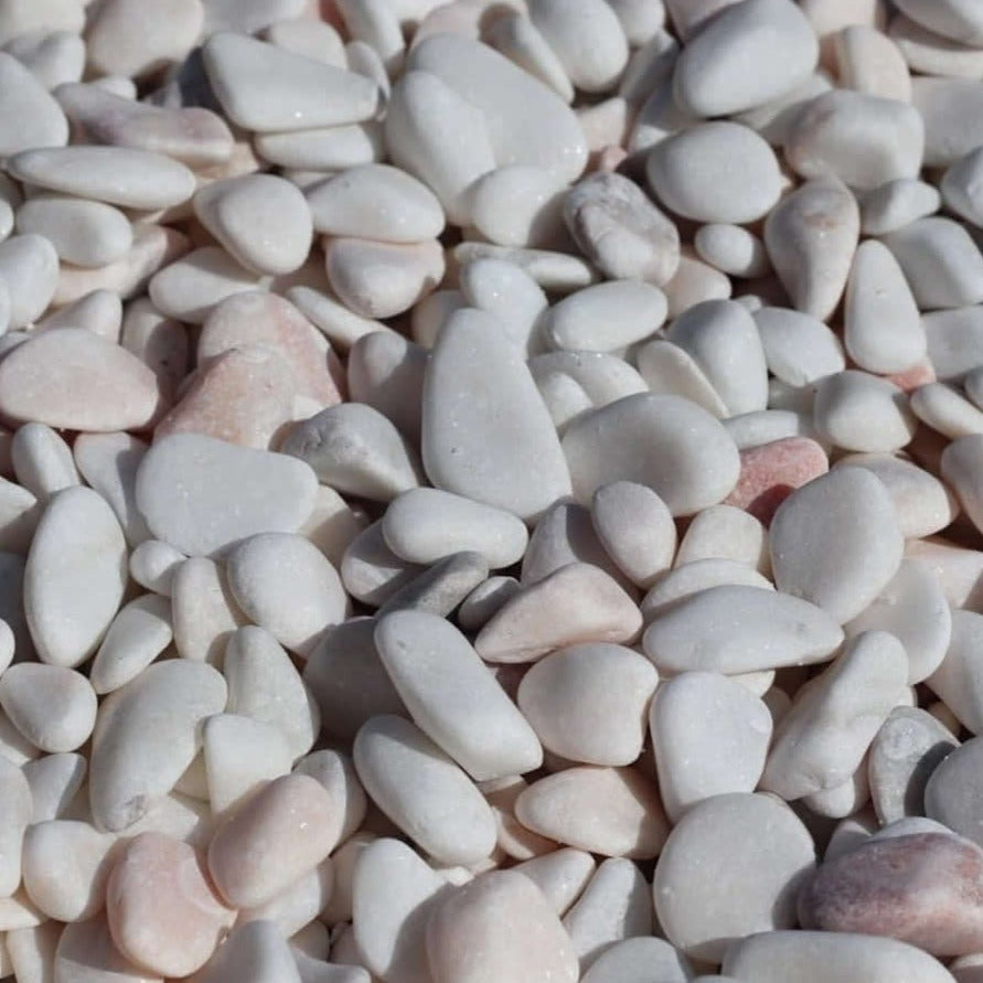 Canto rodado Blanco Rosa Blanco, Cantos rodados, Colores Claros, Exclusivo, Exteriores, Rosa