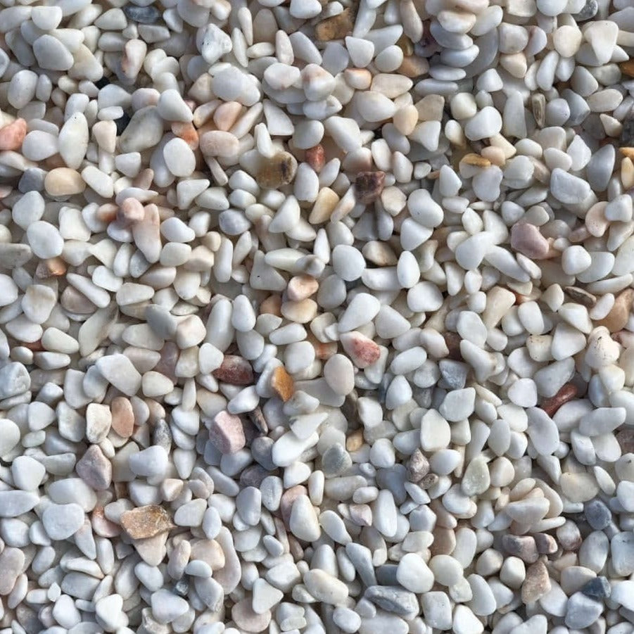 Canto rodado Blanco Rosa Blanco, Cantos rodados, Colores Claros, Exclusivo, Exteriores, Rosa