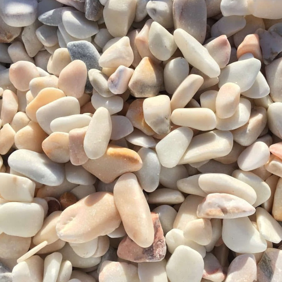 Canto rodado Blanco Rosa Blanco, Cantos rodados, Colores Claros, Exclusivo, Exteriores, Rosa