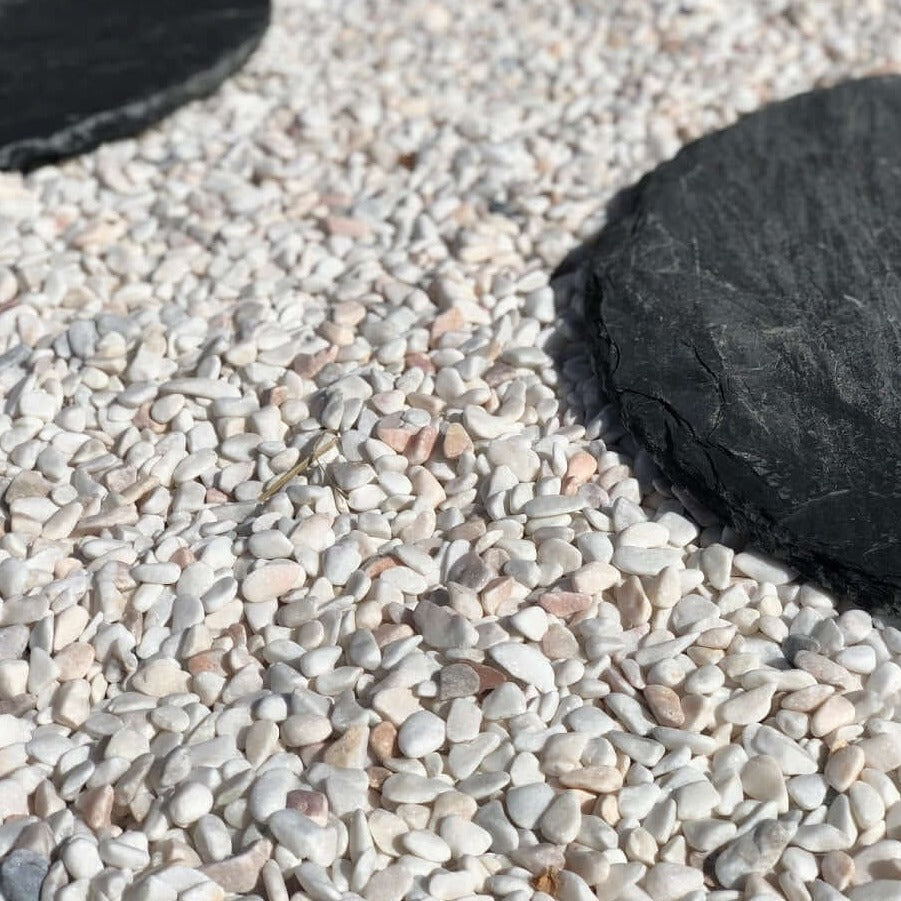 Canto rodado Blanco Rosa Blanco, Cantos rodados, Colores Claros, Exclusivo, Exteriores, Rosa