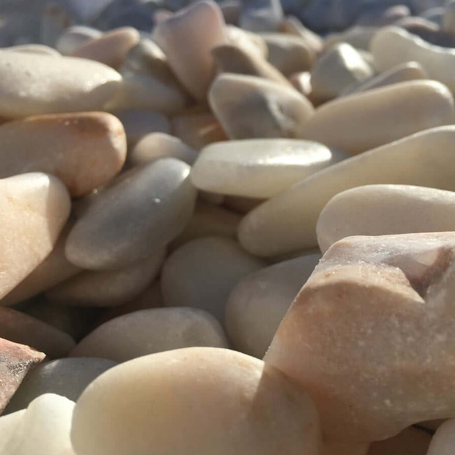 Canto rodado Blanco Rosa Blanco, Cantos rodados, Colores Claros, Exclusivo, Exteriores, Rosa