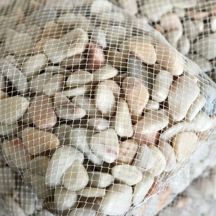 Canto rodado Blanco Rosa Blanco, Cantos rodados, Colores Claros, Exclusivo, Exteriores, Rosa