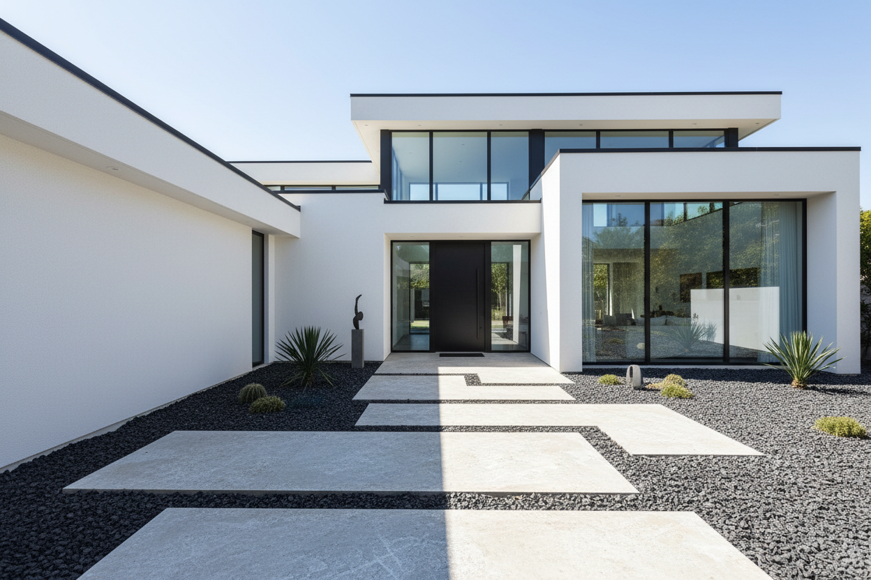 Grava negra laja perfecta para embellecer jardines y paisajismo en exteriores.