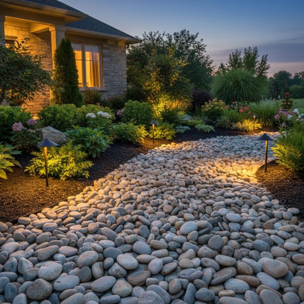 Canto rodado Sagres, piedra decorativa ideal para jardinería y paisajismo.