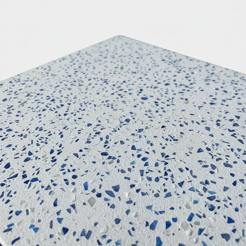 Losa hormigon blanco con vidrio azul 75x75 cm - Vetonek