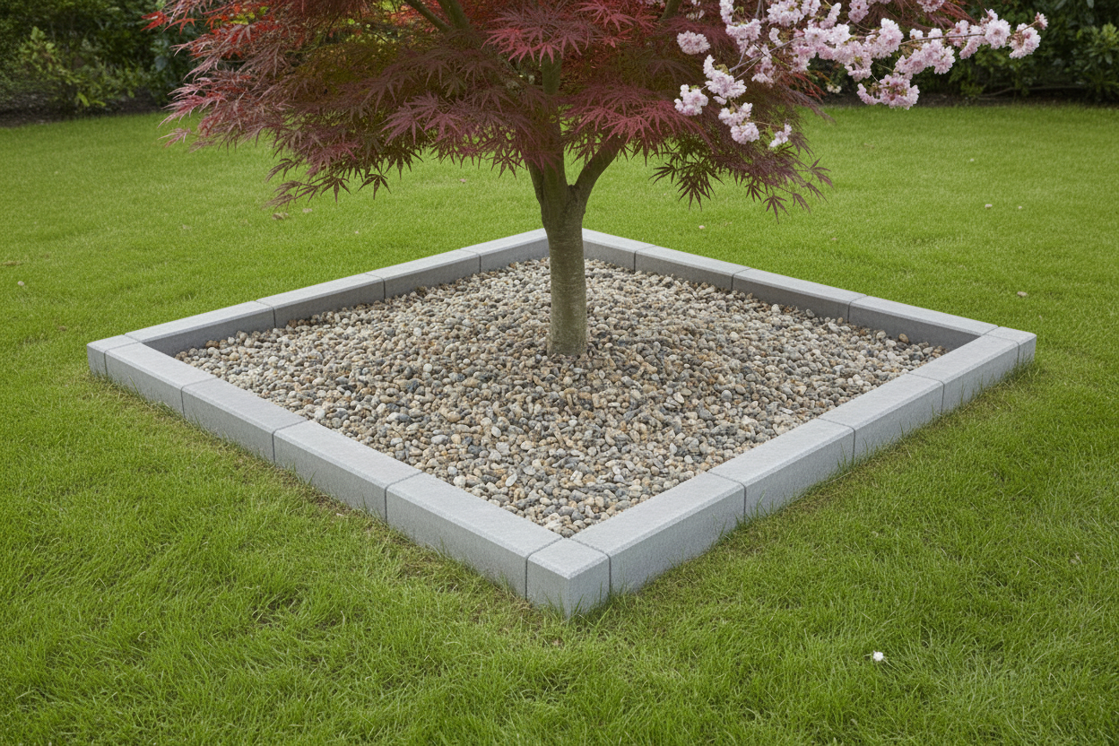 Bordillo de hormigón gris económico para jardín - Vetonek
