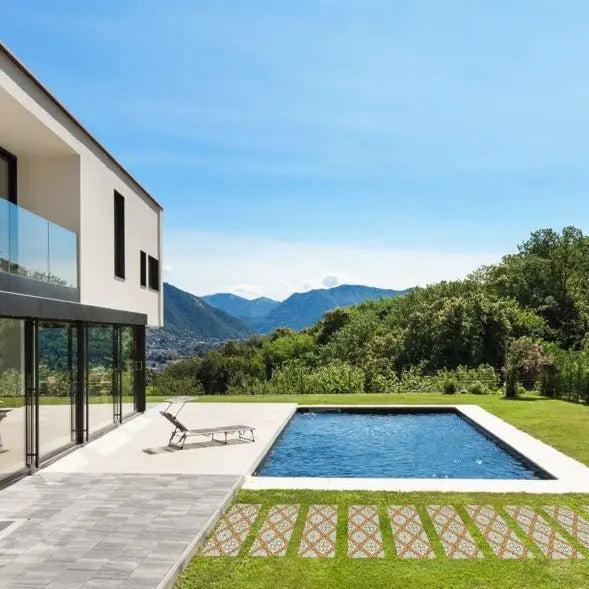 Losa para jardin Vintage sobre cesped y pisicna